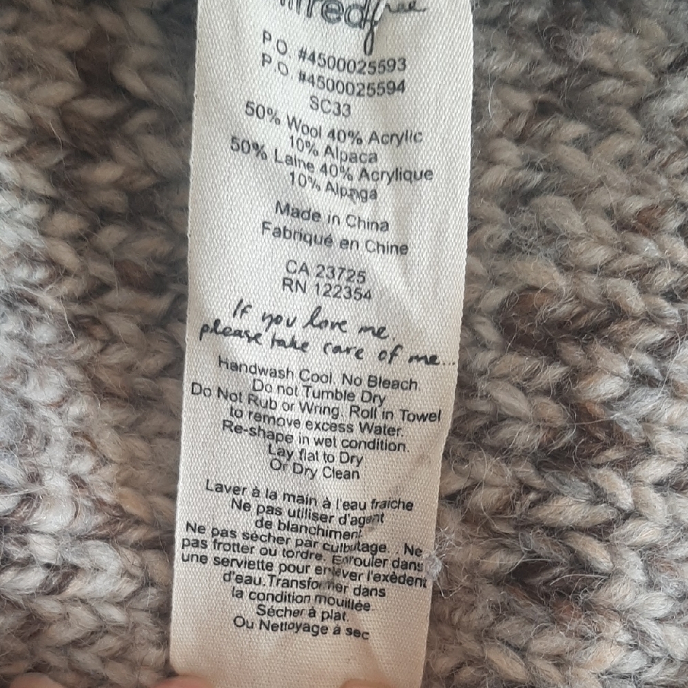 Wilfred🤎FREE Black/Chocolate/Taupe Cream Knit MADE FROM ITALIAN YARN Sz S - Picture 7 of 10